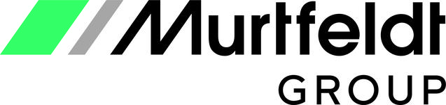 Logo der Murtfeldt Group mit grünen und grauen grafischen Elementen und schwarzer Schrift.