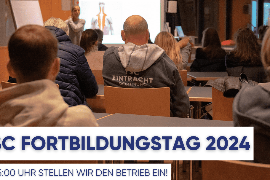 Gruppensitzung w&auml;hrend des TSC Fortbildungstags 2024, Pr&auml;sentation im Hintergrund, Teilnehmende in einem Seminarraum.