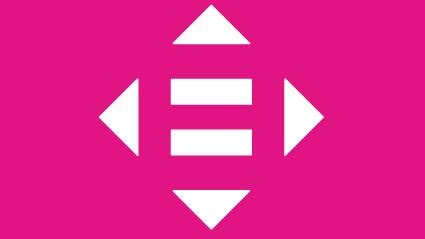 Symbol f&uuml;r Ziel 10 der UN-Nachhaltigkeitsziele: "Weniger Ungleichheiten", mit wei&szlig;en grafischen Elementen auf pinkem Hintergrund.